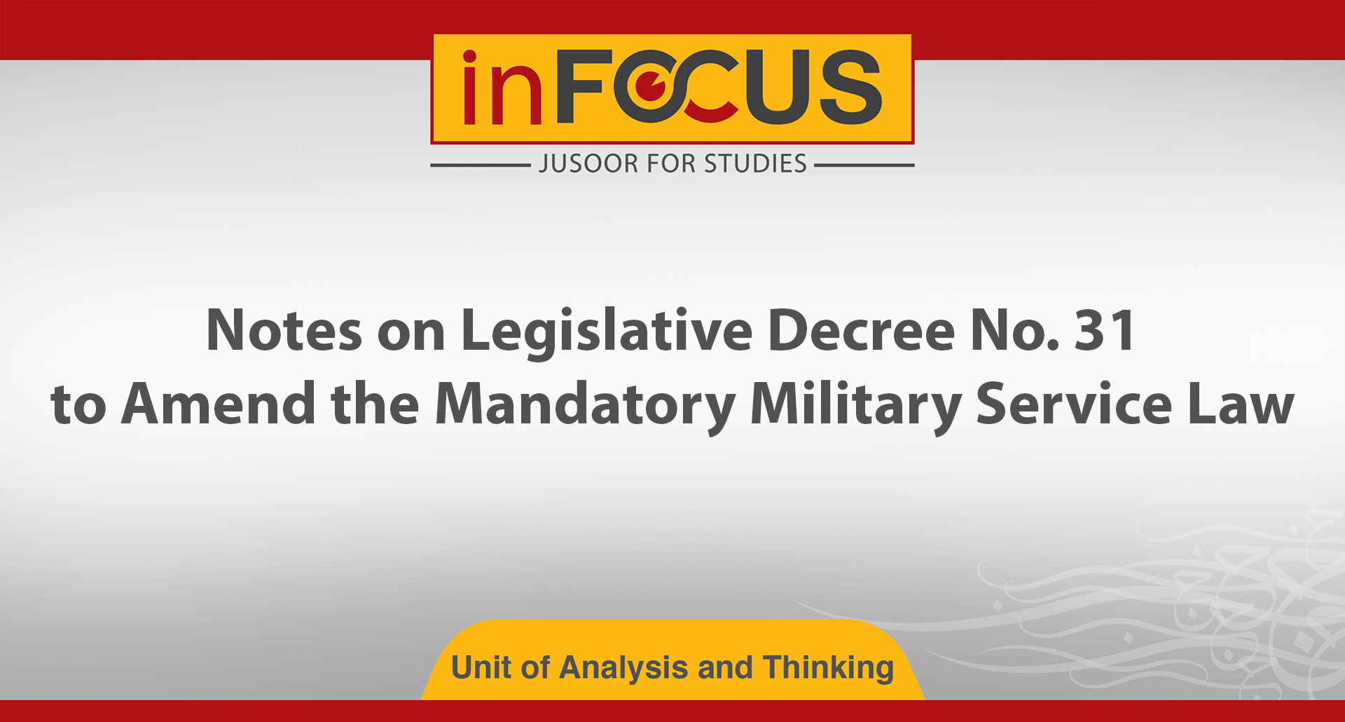 Notes on Legislative Decree No. 31 to Amend the Mandatory Military Service Law