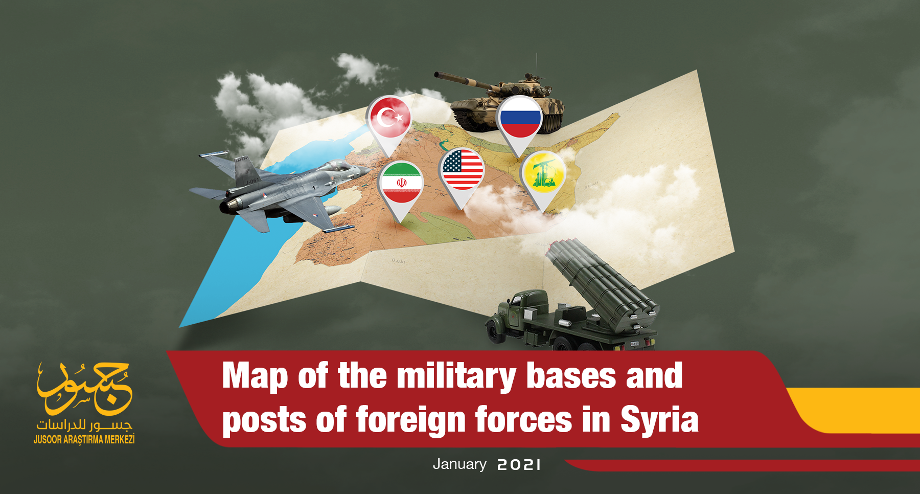 Map of the military bases and posts of foreign forces in Syria